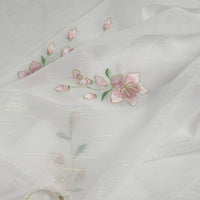 150cm Width x 95cm Length Branch Flower Embroidery  Chiffon Lace  Fabric