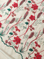 130cm Width x 95cm Length Premium 3D Botanical Floral Embroidery Lace Fabric