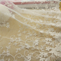 36cm Width x 180cm Length Vivid Flower Pattern Embroidery  Lace Fabric