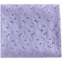 140cm Width x 95cm Length Eyelet Daisy Floral Embroidery Cotton Fabric (Violet)