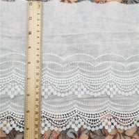 3 Yards x 19cm Width Vintage Embroidery Cotton Lace Trim
