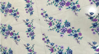 130cm Width x 95cm Length Vivid Colorful Purple and Blue Flower Embroidery Lace Fabric