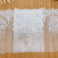 3 Yards X 16cm Width  Vintage Floral Embroidery  Lolita Lace Fabric Trim