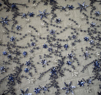 120cm Width x 95cm Length Sequined Stars Embroidery Lace Fabric