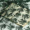 140cm Width Dark Green Floral Embroidery Lace Fabric by the Yard