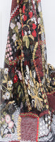 150cm Width x 95cm Length Premium Vintage Multi-color Botanical Flower Embroidery Black Lace Fabric