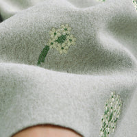 150cm Width x 95cm Length Premium Floral Embroidery Autumn and Winter Soft Woolen Coat Fabric