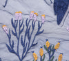 幅150cm×長さ95cm プレミアムボタニカルリーフ フローラル刺繍 ブルーレース生地