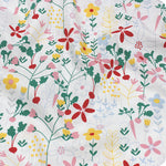 147cm Width x 90cm Length Art Carrot Flowers Cotton Print Fabric