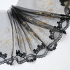 19cm Width Premium Golden Line Embroidery Lace Fabric by The Yard