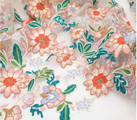 150cm Width x 95cm Width Premium Color Vine branch Floral Embroidery Lace Fabric