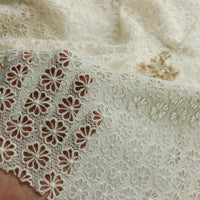 120cm Width Length Hollow-out Petal Flower Embroidery Lace Fabric by the Yard