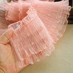 13cm Width x 270cm Length Sweet Cute Fairy Dotted Pleated Ruffled Lace Trim