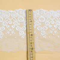 3 Yards of 6 inches Width Branch Floral Embroidery Tulle Lace Trim