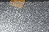 150cm Width Premium Hollow-out Abstract Floral Embroidery Eyelash Lace Fabric