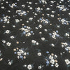 148cm Width x 95cm Length Premium Chiffon  Floral Pattern Print Fabric Black