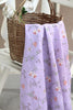 145cm Width Purple Floral Pattern Print Cotton Fabric by the Yard