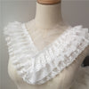 10cm Width x 290cm Length Premium 3-layer Floral Embroidery Lolita Frill Lace Fabric