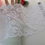 21cm Width x 180cm Length Premium Hollow-out Floral Embroidery Lace Fabric Trim