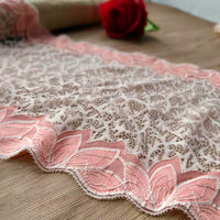 23cm Width x 180cm Lenth Leaf Embroidery Lace Fabric Trim