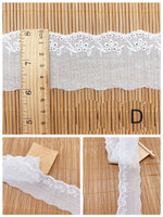 14 Yards x 5cm Width Eyelet Floral Embroidery Cotton Lace Trim Lace Tape