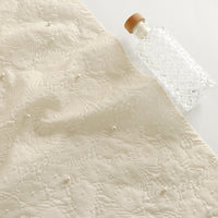 140cm Width x 95cm Length Premium 3D Beads Rose Embossed Fashion Fabric