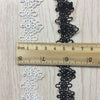 4.5 ヤード x 2.2 cm 幅レトロ花水溶性刺繍レース リボン