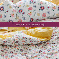 235cm Width x 100cm Length Premium Sunny Colorful Floral Print Cotton Fabric