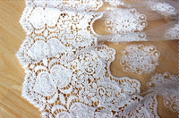 51cm Width x 90cm Length Retro Water Soluble Floral Embroidery Tulle Lace Fabric