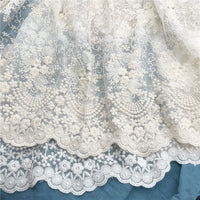 2 Yards x 40cm Width Vintage Floral Embroidery Lace Fabric Trim