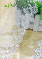 5 Yards x 8cm Width  Lolita Floral Embroidery Lace Trim