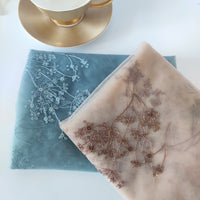 130cm Width x 95cm Length Premium Sequined Floral Branch Embroidery Lace Fabric