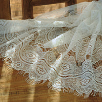 55 inches Width Premium Eyelash Lace Fabric by The Yard