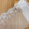 4.5 Yards of 5.9 inches Width Premium Bowknot Floral Embroidery Tulle Lace Trim Frill Lace