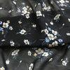 148cm Width x 95cm Length Premium Chiffon  Floral Pattern Print Fabric Black
