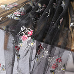 130cm Width x 95cm Length Premium 3D Floral Embroidery Black Lace Fabric