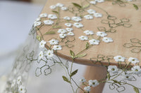 130cm 幅 ビンテージ ブランチ 花柄 刺繍 レース 生地 ヤード単位
