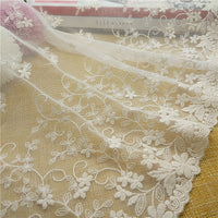 36cm Width x 180cm Length Vivid Flower Pattern Embroidery  Lace Fabric