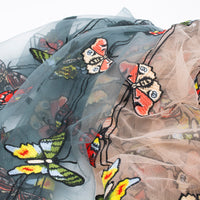 150cm Width x 95cm Length Premium Colorful Butterfly Embroidery Lace Fabric