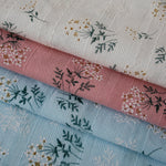 140cm Width x 90cm Length Vintage  Floral Branch Jacquard and Print Cotton Fabric