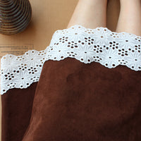 8cm Width x 270cm Length Poppy Flower Embroidery Eyelet Cotton Lace Fabric Trim