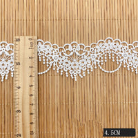 18 Yards x 4.5cm Width Eyelet Floral Embroidery Polyester Thread Tassel-like Lace Ribbon Lace Tape