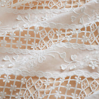 125cm Width x 95cm Length Premium Hollow-out 3D Floral Embroidery Cotton Lace Fabric