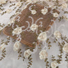 130cm Width x 95cm Length Premium Vintage Branch Floral Embroidery Lace Fabric (White)