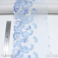 3 Yards x 18.5cm Width Beautiful Simple 3D Floral Embroidery Tulle Lace Trim