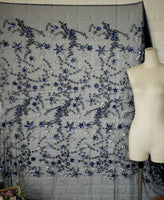 120cm Width x 95cm Length Sequined Stars Embroidery Lace Fabric