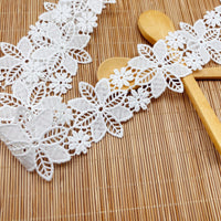 4.5 Yards of 1.8 inches Width Vintage Flower Water Soluble Lace Ribbon