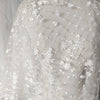 130cm Width x 95cm Length Premium Grid Net Floral Embroidery Wedding Bridal Lace Fabric