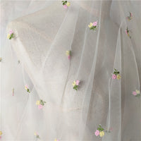 150cm Width x 95cm Length Branch Floral Embroidery Tulle Lace Fabric