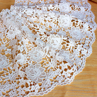 37cm Width x 180cm Length Retro 3D Floral Embroidery Chemical Water Soluble Lace Fabric Trim